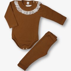 Комплект из боди и штанишек, коричневый цена и информация | Комплекты для девочек | kaup24.ee