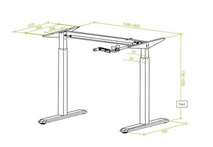 Mehaaniliselt reguleeritava kõrgusega lauajalad hind ja info | Arvutilauad, kirjutuslauad | kaup24.ee