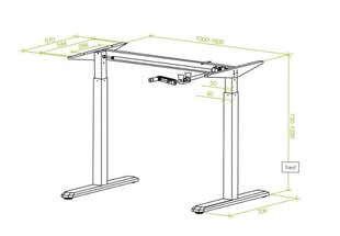 Mehaaniliselt reguleeritava kõrgusega lauajalad цена и информация | Компьютерные, письменные столы | kaup24.ee