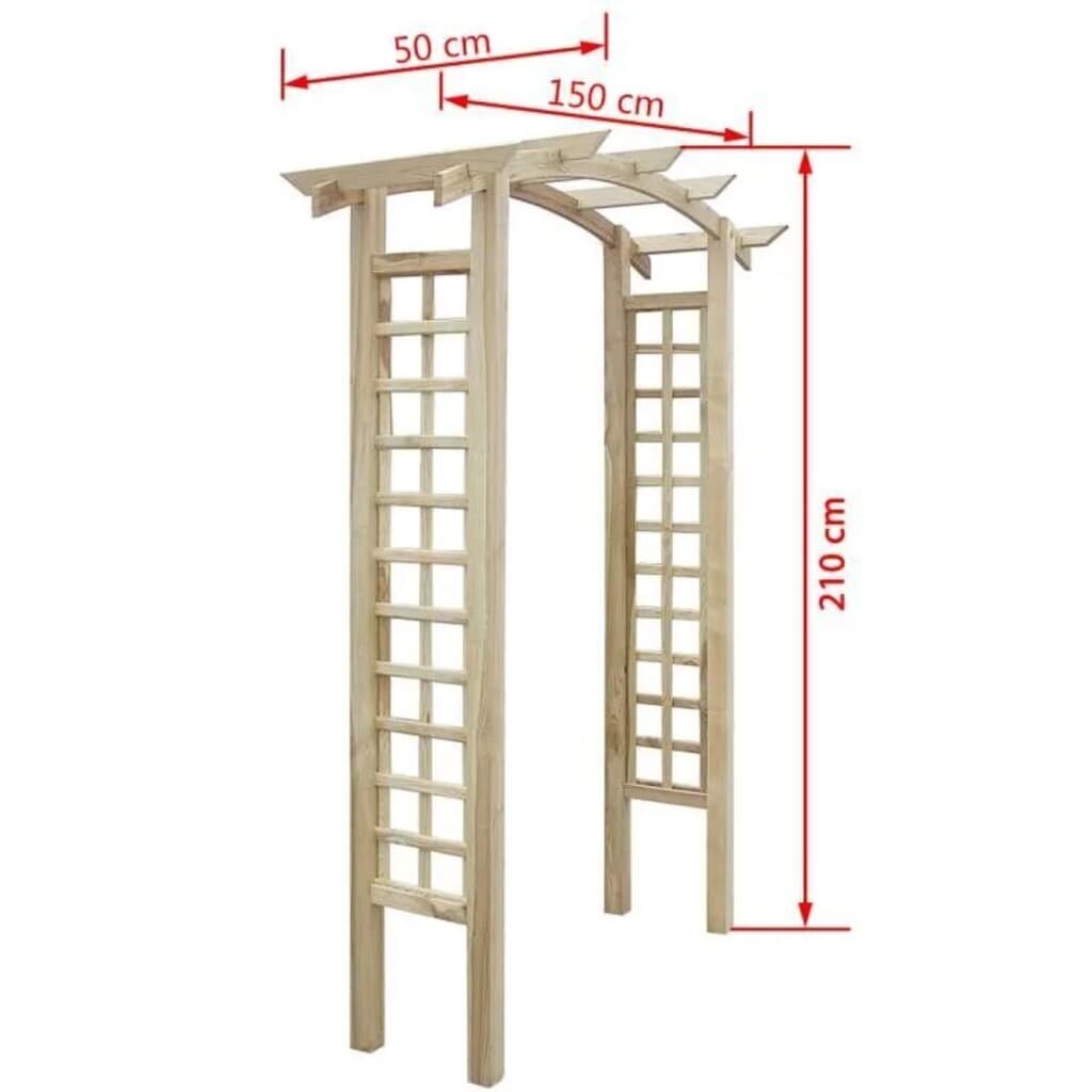 Puidust aiakaar 150 x 50 220 cm hind ja info | Vaasid, alused, redelid lilledele | kaup24.ee