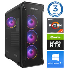 INTOP Ryzen 7 5700X 32GB 1TB SSD M.2 NVME+2TB RTX3060 12GB WIN11 hind ja info | Lauaarvutid | kaup24.ee