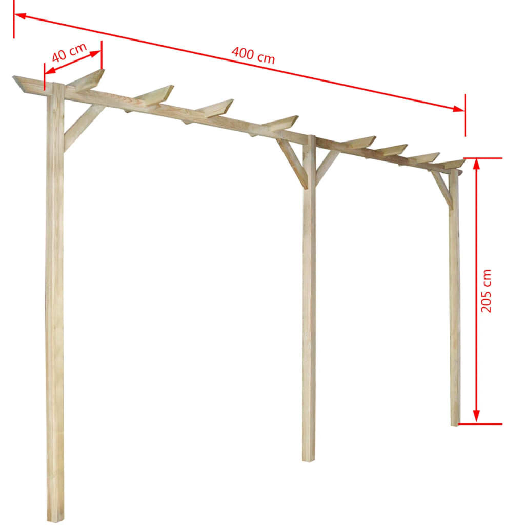 Puidust aiakaar 400 x 40 205 cm hind ja info | Vaasid, alused, redelid lilledele | kaup24.ee