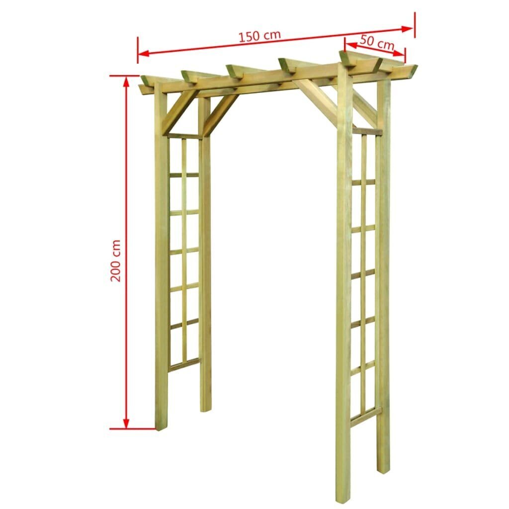 Immutatud puidust lehtla/lillekaar 150 x 50 200 cm цена и информация | Vaasid, alused, redelid lilledele | kaup24.ee