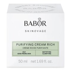 Rikastatud antibakteriaalne näokreem Babor Skinovage Purifying Cream Rich rasusele nahale, 50 ml цена и информация | Кремы для лица | kaup24.ee