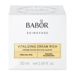 Näokreem Babor Skinovage Vitalizing Cream Rich väsinud, hallile nahale, 50 ml цена и информация | Кремы для лица | kaup24.ee