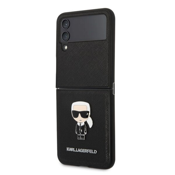 Karl Lagerfeld PU Saffiano Ikonik Case for Samsung Galaxy Z Flip 4 Black hind ja info | Telefoni kaaned, ümbrised | kaup24.ee