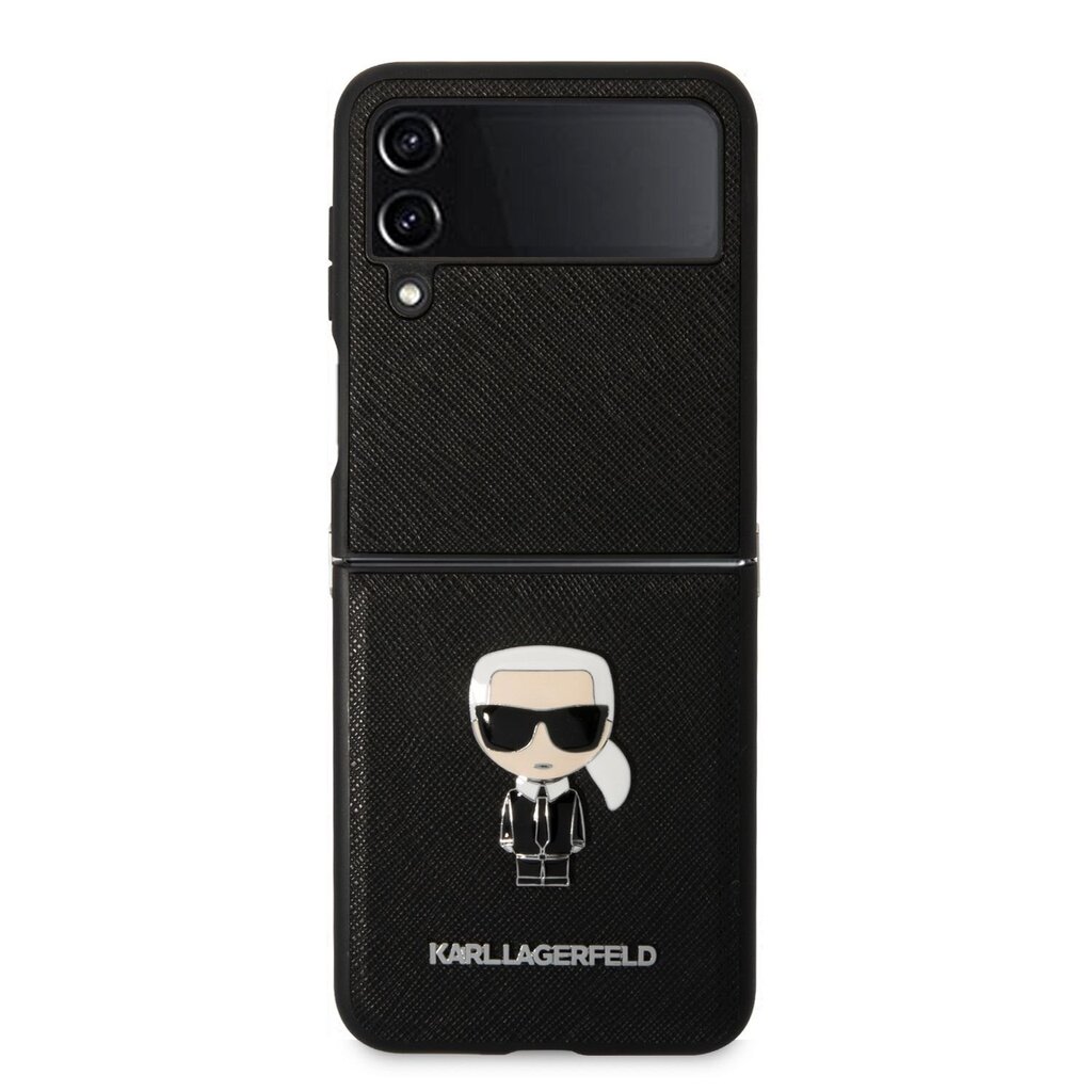 Karl Lagerfeld PU Saffiano Ikonik Case for Samsung Galaxy Z Flip 4 Black hind ja info | Telefoni kaaned, ümbrised | kaup24.ee