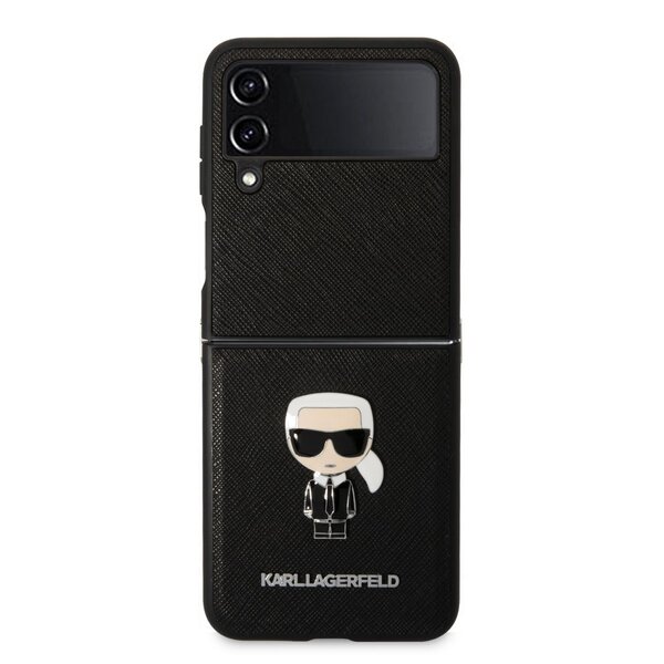 Karl Lagerfeld PU Saffiano Ikonik Case for Samsung Galaxy Z Flip 4 Black hind