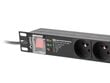 Lanberg Toiteriba PDU rack 19 tolli 1U 16A 7X 230V PL SPD-3MP 2m must hind ja info | Pikendusjuhtmed, kaablid | kaup24.ee