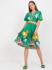 Naiste roheline trükiga kleit цена и информация | Платья | kaup24.ee