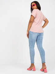 хлопковая футболка больших размеров грязно-розового цвета с аппликацией цена и информация | Женские блузки, рубашки | kaup24.ee