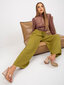 Naiste oliivivärvi kangast püksid hind ja info | Naiste püksid | kaup24.ee