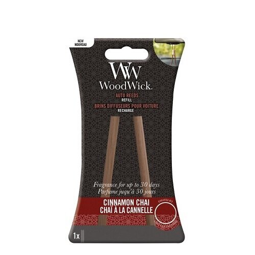 WoodWick Auto Reeds Refill Cinnamon Chai - Replacement car incense sticks hind ja info | Autolõhnastajad | kaup24.ee