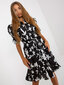 Naiste mustvalge trükiga kleit цена и информация | Kleidid | kaup24.ee