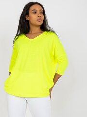 Naiste Fluo kollane suures suuruses pluus hind ja info | Naiste pluusid, särgid | kaup24.ee