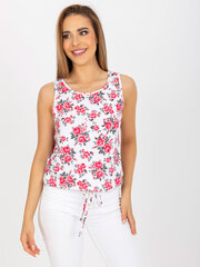 белый летний женский топ с цветочным принтом цена и информация | Женские блузки, рубашки | kaup24.ee