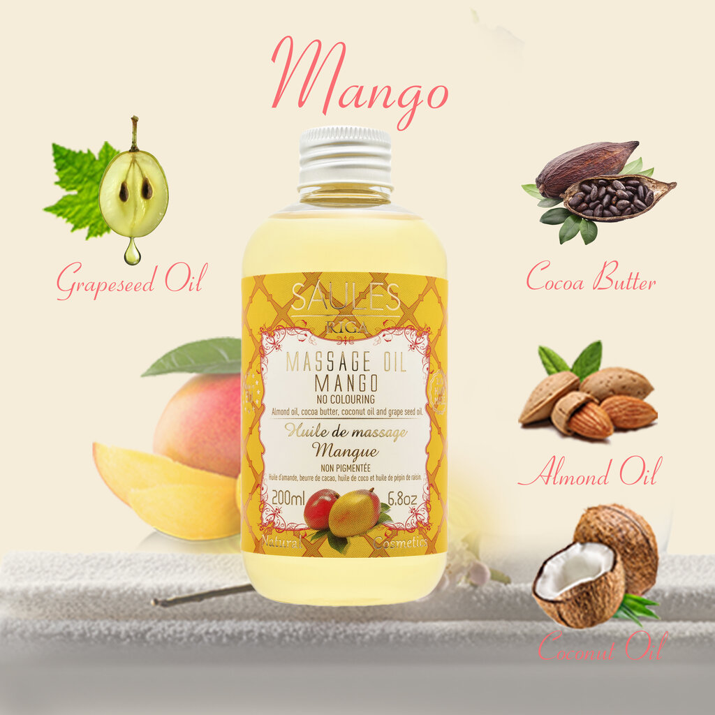 Massaažiõli MANGO 200ml Saules Fabrika цена и информация | Massaažiõlid | kaup24.ee