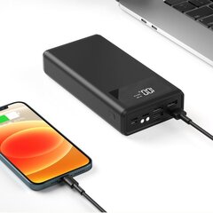 Akupank L-Brno Power Bank 30000Mah, Led ekraaniga, must цена и информация | Зарядные устройства Power bank | kaup24.ee