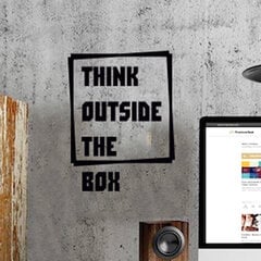 Мотивационная цитата дизайнерская наклейка на стену "Think outside the box" цена и информация | Декоративные наклейки | kaup24.ee