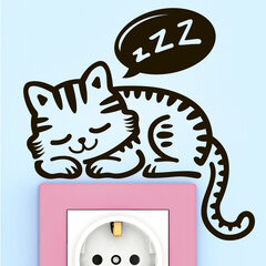 Спящий кот, наклейка на стену цена и информация | Декоративные наклейки | kaup24.ee