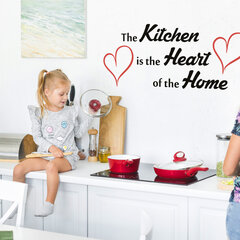 Kitchen is the heart of the home, наклейка на стену, цитата для кухни, декор для дома цена и информация | Декоративные наклейки | kaup24.ee