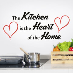 Kitchen is the heart of the home, наклейка на стену, цитата для кухни, декор для дома цена и информация | Декоративные наклейки | kaup24.ee