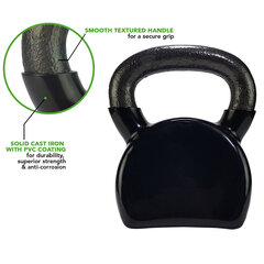 Гиря Tunturi Vinyl Kettlebell, 16 кг, черная цена и информация | Гантели, гири, штанги | kaup24.ee