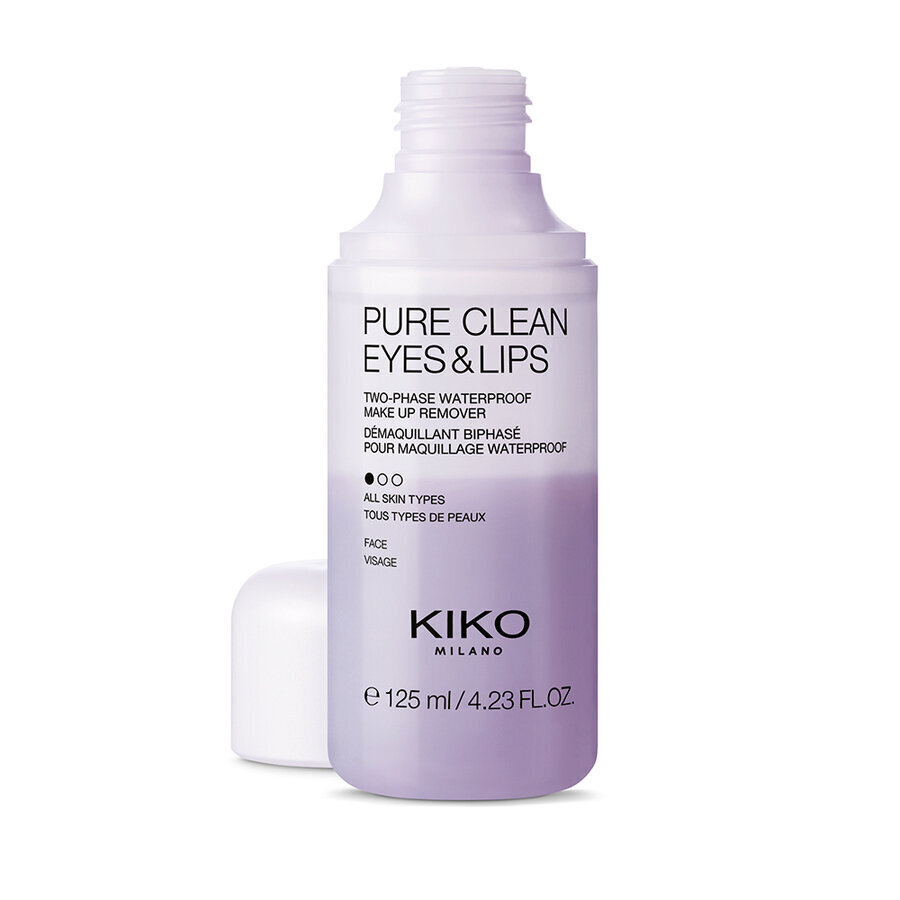 Meigieemaldaja silmadele ja huultele Kiko Milano Pure Clean Eyes & Lips 125ml цена и информация | Näopuhastusvahendid | kaup24.ee