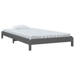 vidaXL virnastatav voodi, hall, 100 x 200 cm, männipuit цена и информация | Кровати | kaup24.ee
