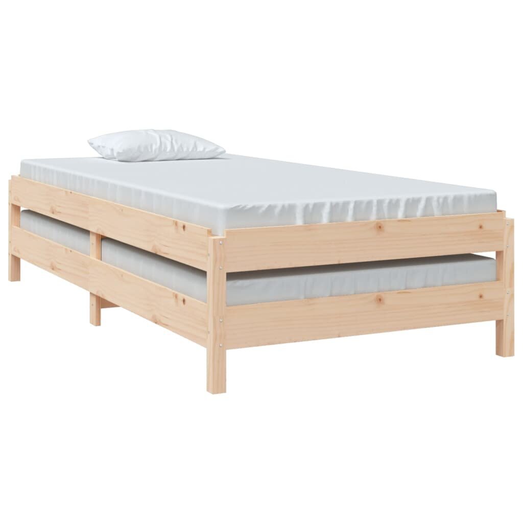 vidaXL virnastatav voodi, 90 x 190 cm, männipuit цена и информация | Voodid | kaup24.ee