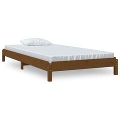 vidaXL virnastatav voodi, meepruun, 90 x 190 cm, männipuit hind ja info | Voodid | kaup24.ee