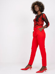 Naiste punasest riidest püksid hind ja info | Naiste püksid | kaup24.ee
