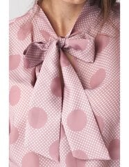 Женская блуза с окантовкой в ​​горошек на вырезе B111, розовая  цена и информация | Женские блузки, рубашки | kaup24.ee