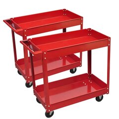 Tööriistakäru punane kaks riiulit 2tk hind ja info | Tööriistakastid, tööriistahoidjad | kaup24.ee