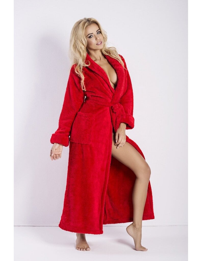 Pikk punane hommikumantel ELIZA цена и информация | Naiste hommikumantlid | kaup24.ee