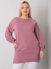 Хлопковая толстовка для женщин больших размеров, пыльно-розовая цена и информация | Женские блузки, рубашки | kaup24.ee
