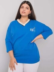 Naiste sinine pluss suuruses pluus hind ja info | Naiste pluusid, särgid | kaup24.ee