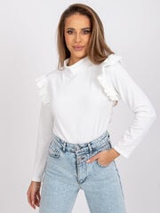 повседневная блуза из белого муслина с рюшами och bella цена и информация | Женские блузки, рубашки | kaup24.ee