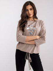Женская блуза с принтом, темно-бежевая  цена и информация | Женские блузки, рубашки | kaup24.ee