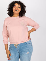 блузка больших размеров грязно-розового цвета с аппликацией из стразов цена и информация | Женские блузки, рубашки | kaup24.ee