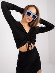 черная гладкая базовая блуза в стиле кэжуал antonine rue paris цена и информация | Женские блузки, рубашки | kaup24.ee