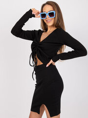 черная гладкая базовая блуза в стиле кэжуал antonine rue paris цена и информация | Женские блузки, рубашки | kaup24.ee