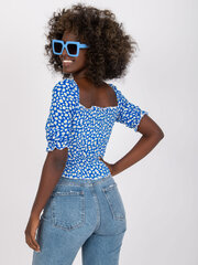 сине-желтая свободная блуза с принтом rue paris цена и информация | Женские блузки, рубашки | kaup24.ee