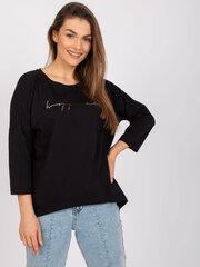 черная повседневная блуза с круглым вырезом samanta цена и информация | Женские блузки, рубашки | kaup24.ee