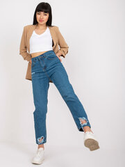 синие женские джинсовые брюки прямого кроя rue paris цена и информация | Женские джинсы | kaup24.ee