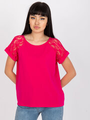 гладкая блузка с короткими рукавами цвета фуксии rue paris цена и информация | Женские блузки, рубашки | kaup24.ee