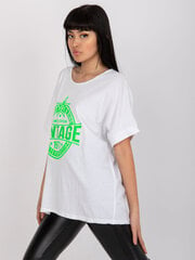 Женская бело-зеленая футболка с аппликацией цена и информация | Футболка женская | kaup24.ee