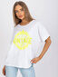 Naiste valge ja kollane aplikatsiooniga T-särk hind ja info | Naiste T-särgid, topid | kaup24.ee