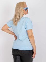 jasnoniebieska codzienna bluzka plus size z rękawem 3/4 цена и информация | Женские блузки, рубашки | kaup24.ee