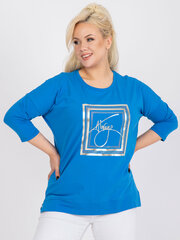 темно-синяя блузка больших размеров с аппликацией alinne цена и информация | Женские блузки, рубашки | kaup24.ee